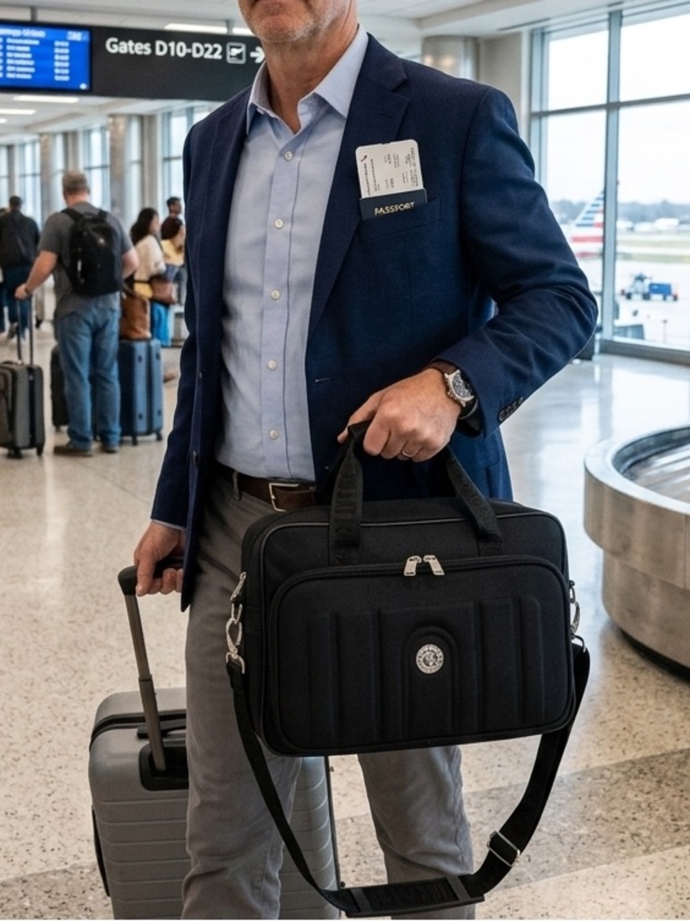 Travelers Club Black Carry-on Under Seat Weekender Travel Tote/Bag Double Zip